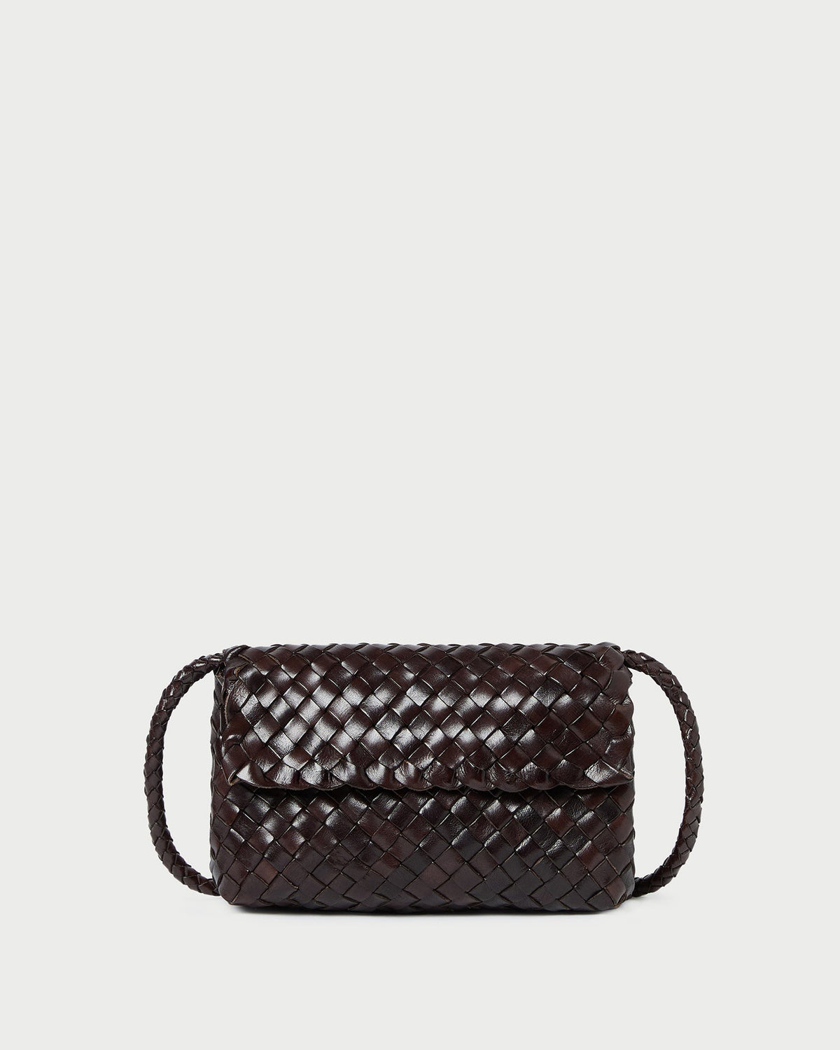 Loeffler Randall Smart Buy | Vinnie Chocolate Woven Leather Crossbody