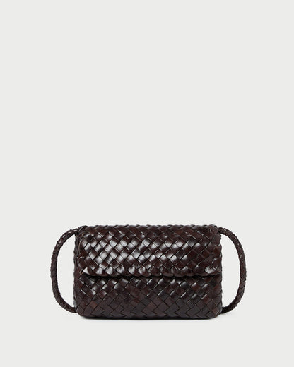 Loeffler Randall Smart Buy | Vinnie Chocolate Woven Leather Crossbody