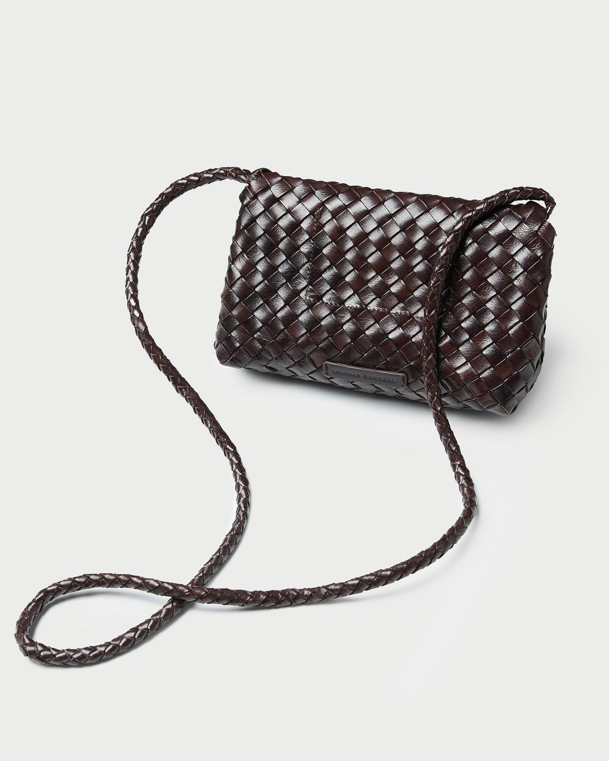 Loeffler Randall Smart Buy | Vinnie Chocolate Woven Leather Crossbody
