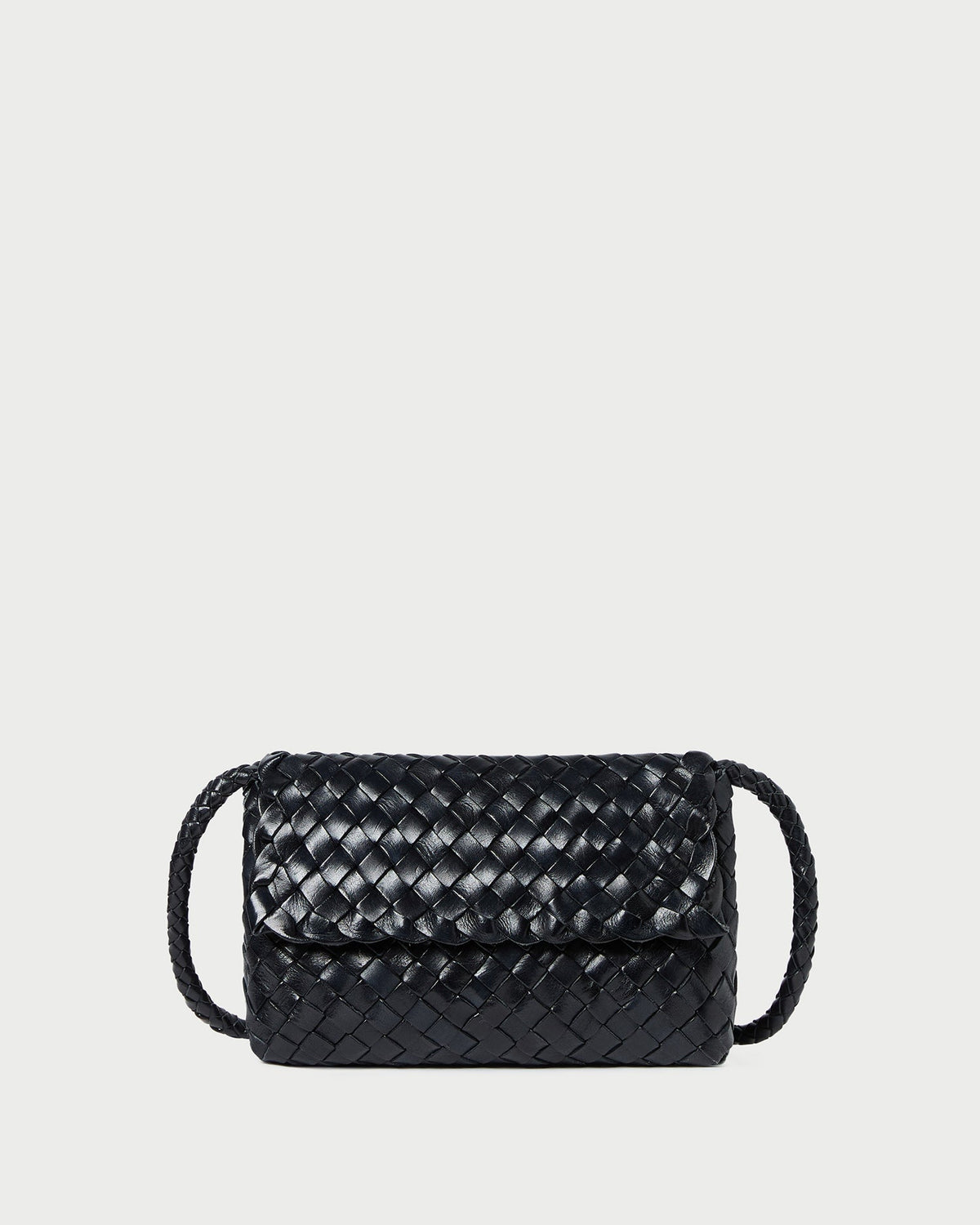 Loeffler Randall Smart Buy | Vinnie Black Woven Leather Crossbody
