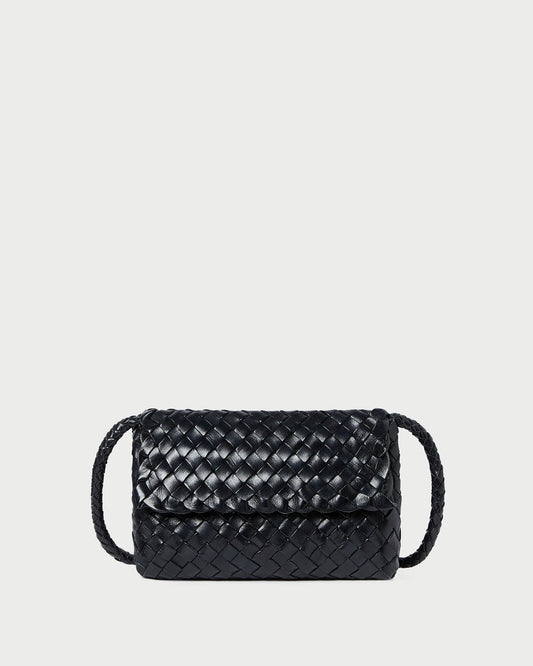 Loeffler Randall Smart Buy | Vinnie Black Woven Leather Crossbody