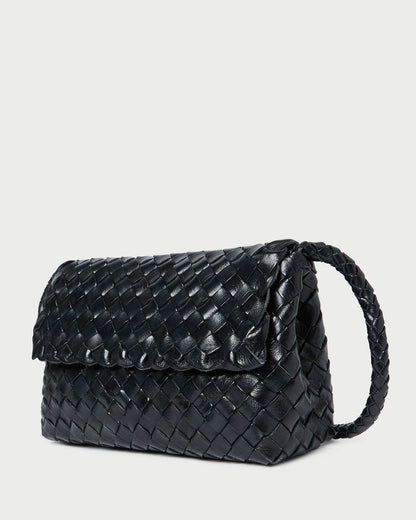 Loeffler Randall Smart Buy | Vinnie Black Woven Leather Crossbody