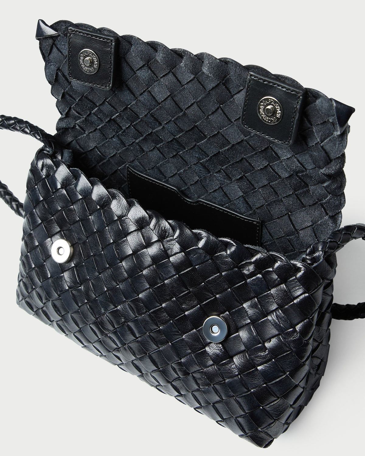 Loeffler Randall Smart Buy | Vinnie Black Woven Leather Crossbody