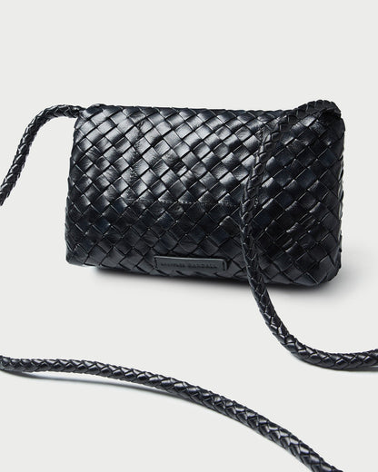 Loeffler Randall Smart Buy | Vinnie Black Woven Leather Crossbody