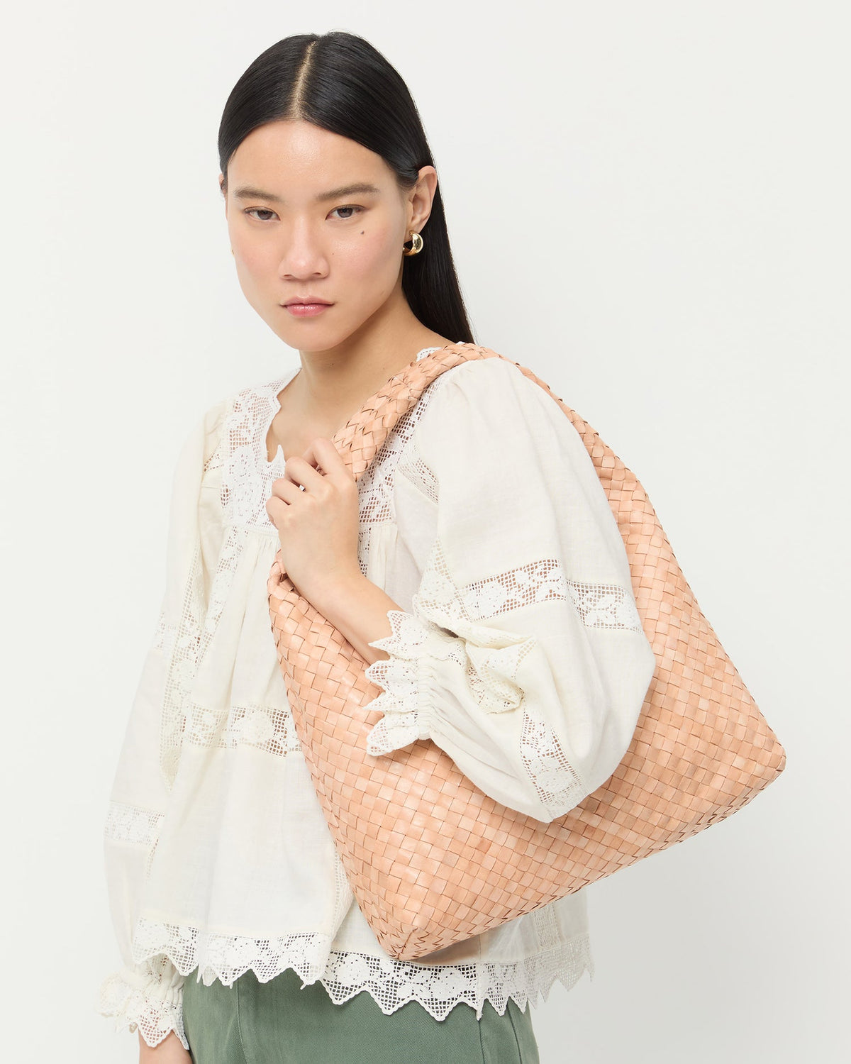 Loeffler Randall Special Offer | Willow Desert Sand Woven Hobo Bag