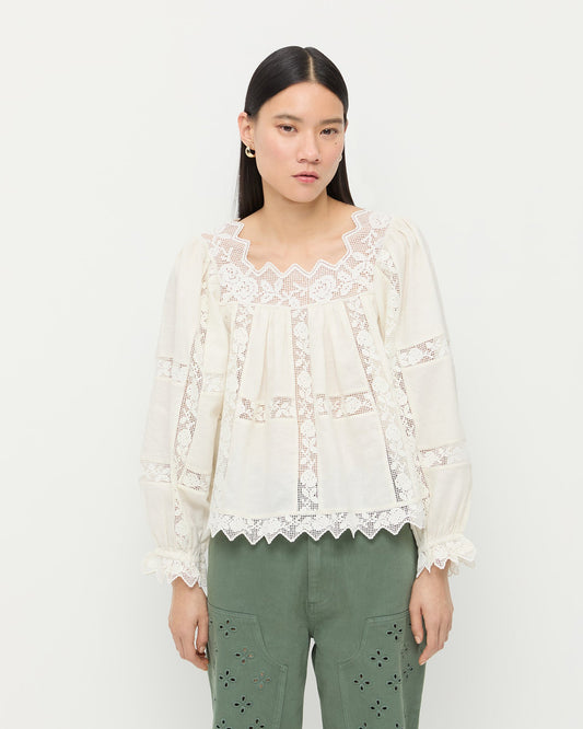 Loeffler Randall Discount | Pauline Embroidered Lace Blouse