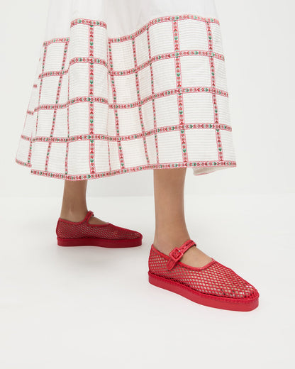 Loeffler Randall Signature | Rita Red Netted Mary Jane