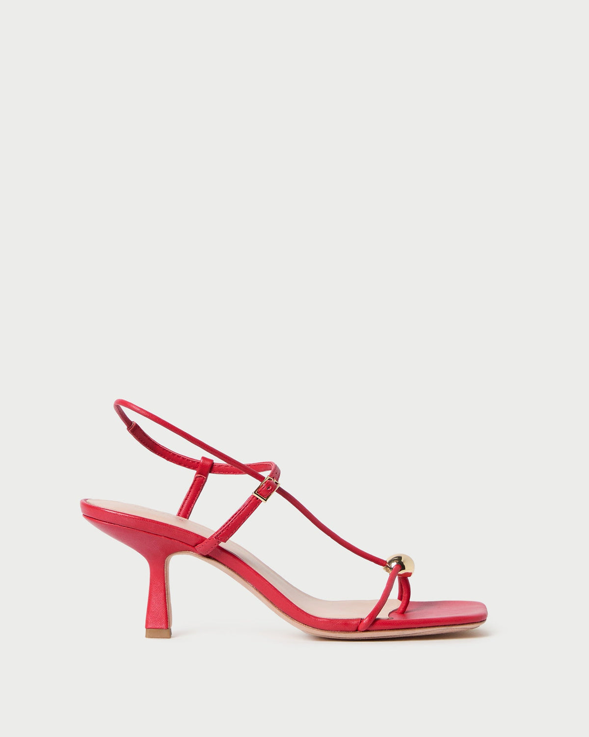 Loeffler Randall Hot Sale | Triana Red Leather Mid-Heel Sandal
