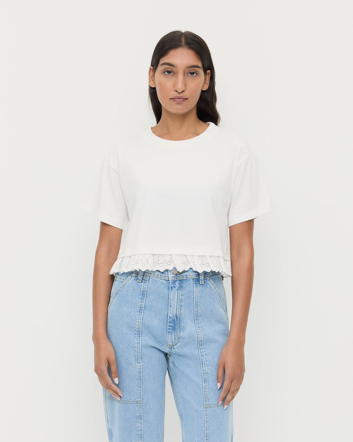 Loeffler Randall Customer Favorite | Junie Lace Trim Tee
