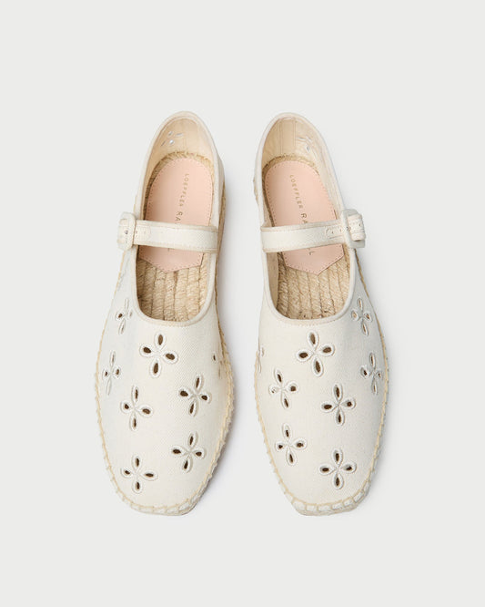 Loeffler Randall Premium | Clover Natural Embroidered Espadrille