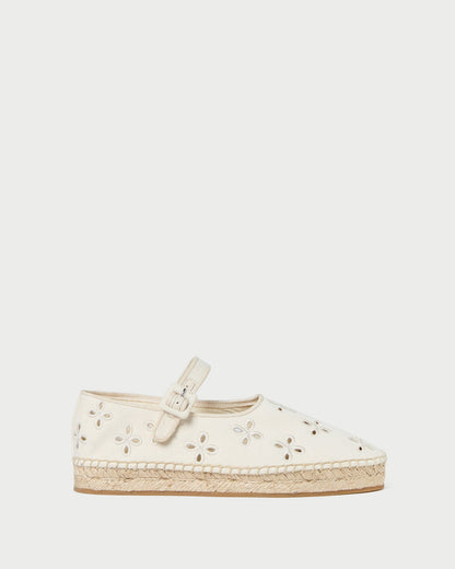 Loeffler Randall Premium | Clover Natural Embroidered Espadrille