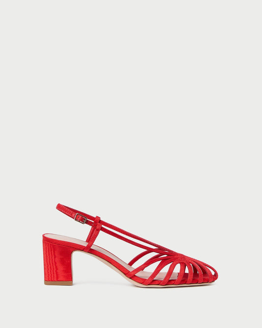 Loeffler Randall Top Pick | Priscilla Red Moiré Heeled Sandal
