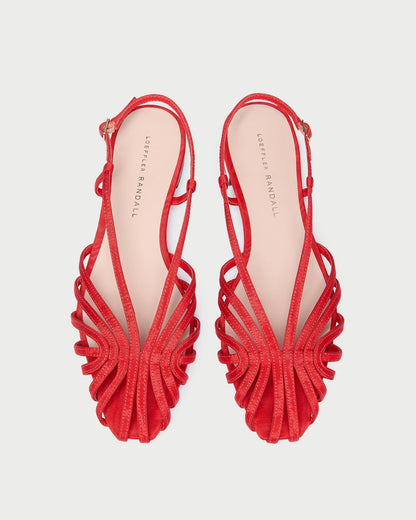 Loeffler Randall Special Offer | Devon Red Moiré Slingback Sandal