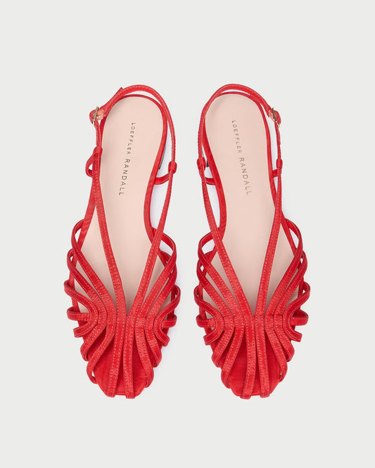 Loeffler Randall Special Offer | Devon Red Moiré Slingback Sandal