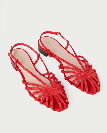 Loeffler Randall Special Offer | Devon Red Moiré Slingback Sandal
