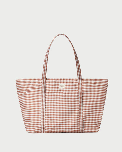 Loeffler Randall Top Pick | Dina Brown Gingham Travel Tote
