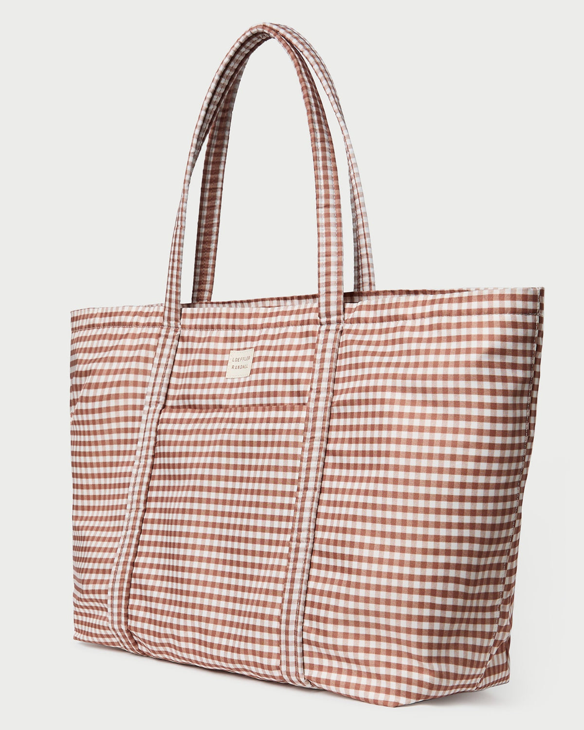 Loeffler Randall Top Pick | Dina Brown Gingham Travel Tote