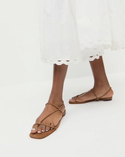 Loeffler Randall Sale | Eleanor Cacao Suede Strappy Sandal