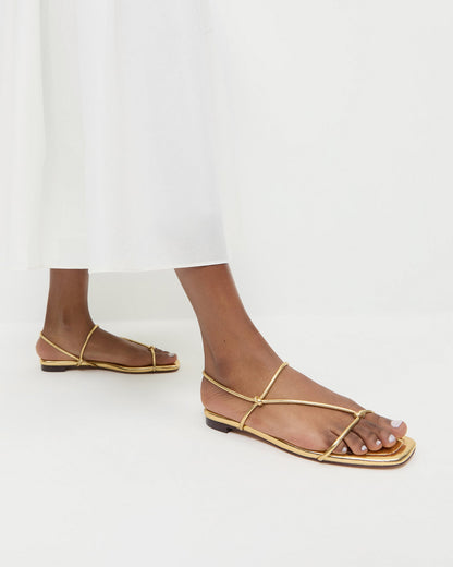 Loeffler Randall Classic | Eleanor Gold Strappy Sandal