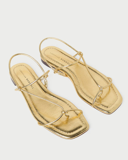 Loeffler Randall Classic | Eleanor Gold Strappy Sandal