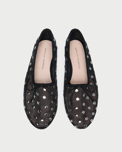 Loeffler Randall Everyday | Landon Black/Silver Mesh Ballet Flat