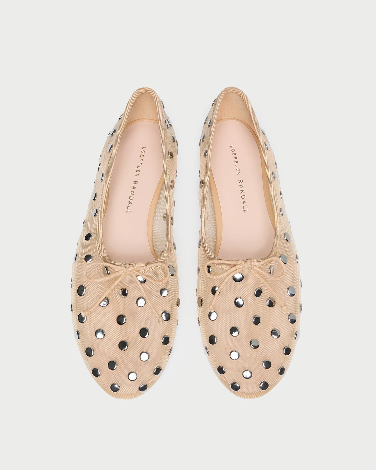Loeffler Randall Essential | Landon Caramel/Silver Mesh Ballet Flat