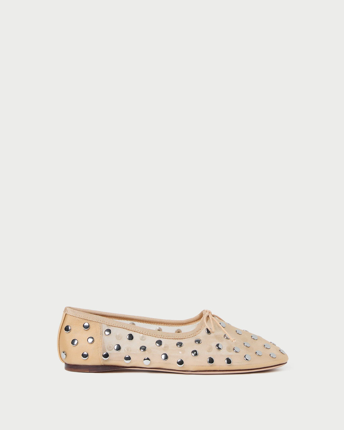 Loeffler Randall Essential | Landon Caramel/Silver Mesh Ballet Flat