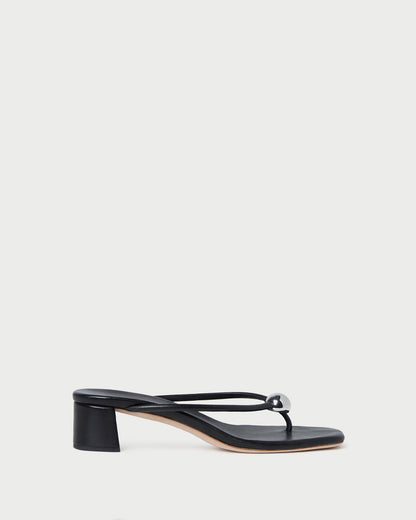 Loeffler Randall Value | Odessa Black Leather Heeled Sandal