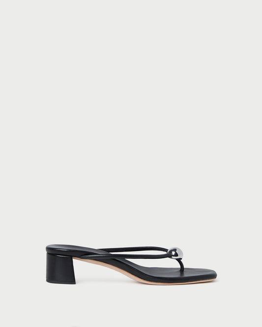 Loeffler Randall Value | Odessa Black Leather Heeled Sandal