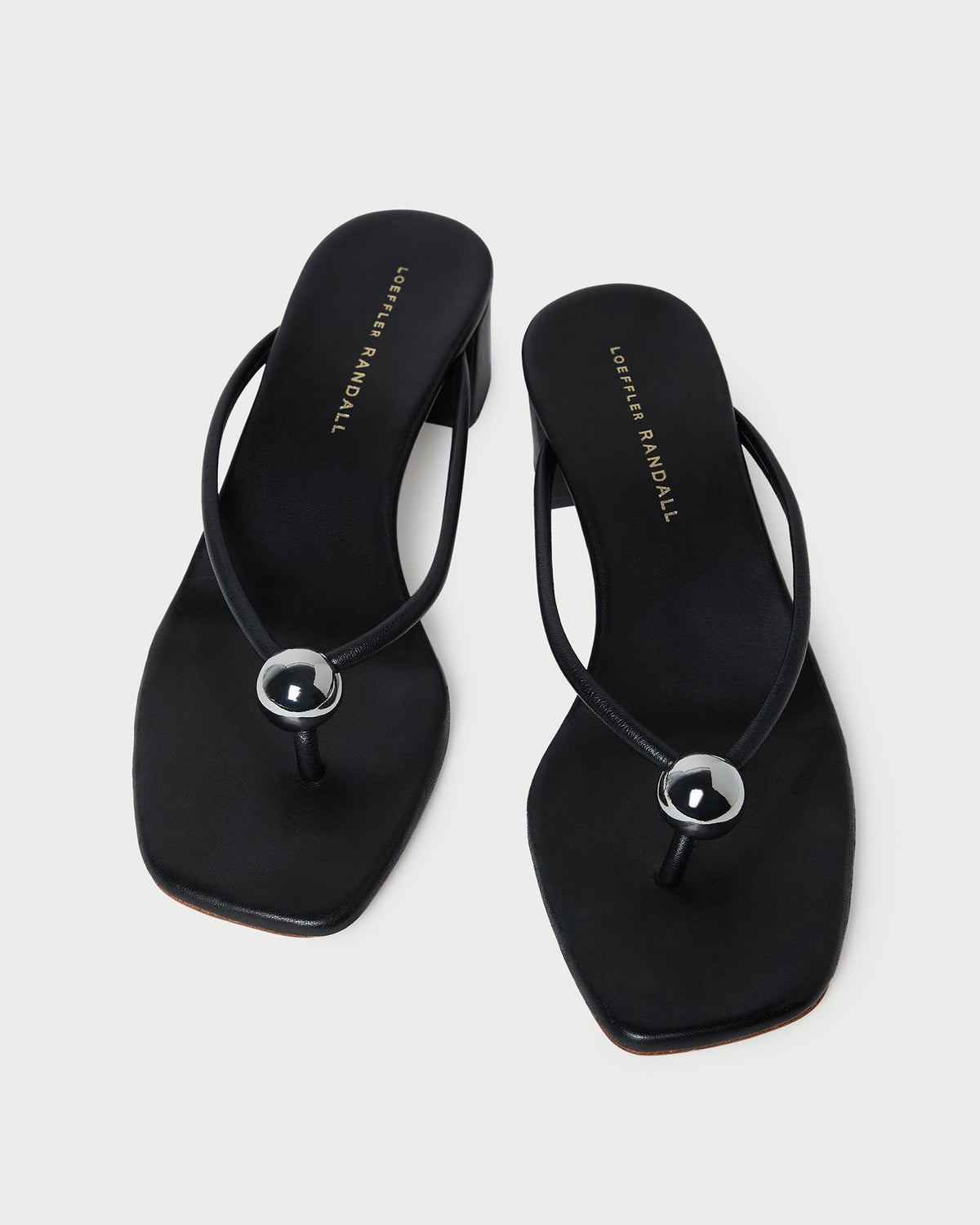 Loeffler Randall Value | Odessa Black Leather Heeled Sandal