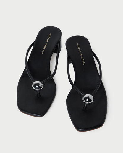 Loeffler Randall Value | Odessa Black Leather Heeled Sandal