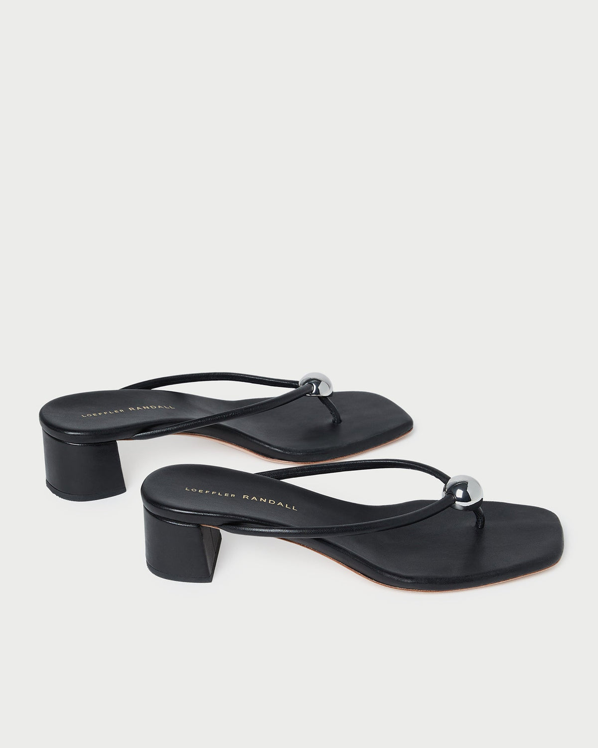 Loeffler Randall Value | Odessa Black Leather Heeled Sandal
