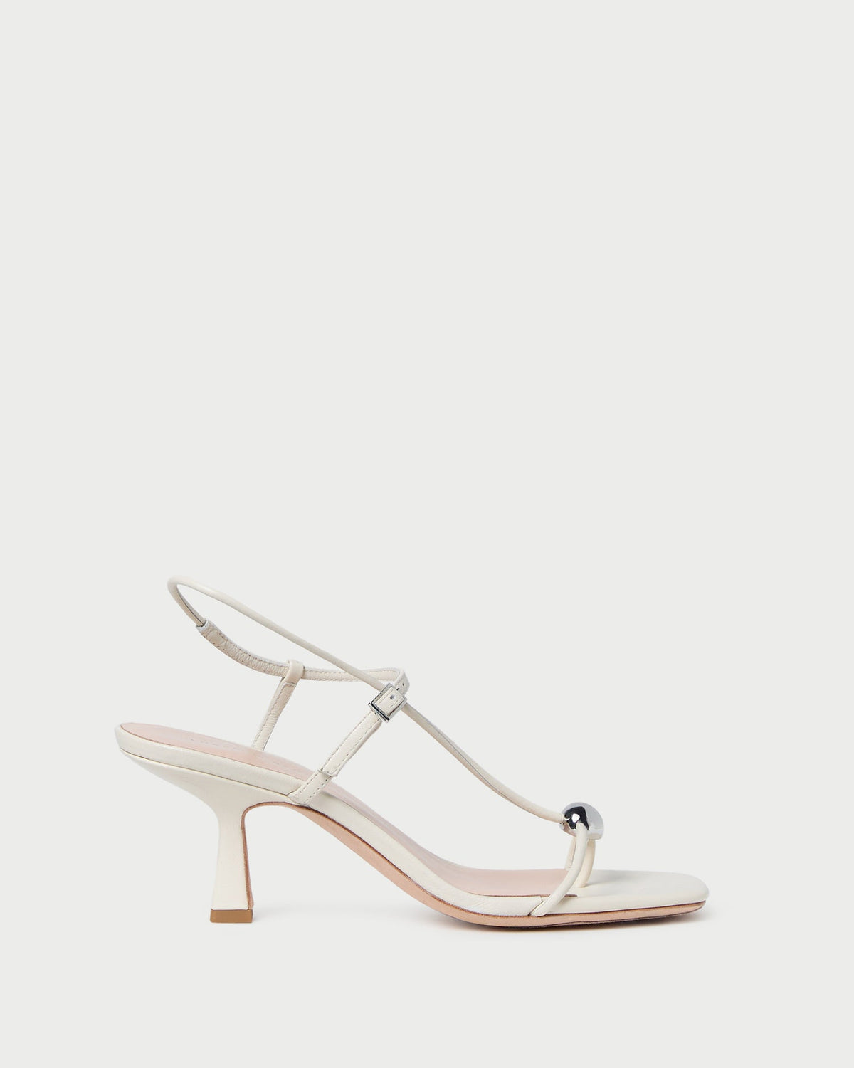 Loeffler Randall Hot Sale | Triana White Leather Mid-Heel Sandal