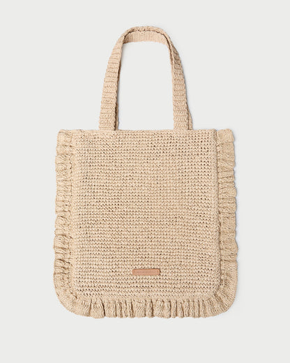 Loeffler Randall Everyday | Justine Natural Crochet Ruffle Tote
