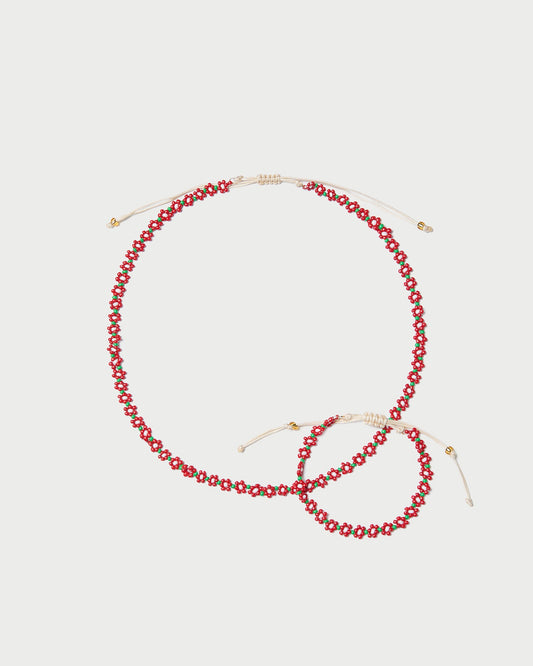 Loeffler Randall Everyday | Flora Red/White Beaded Set