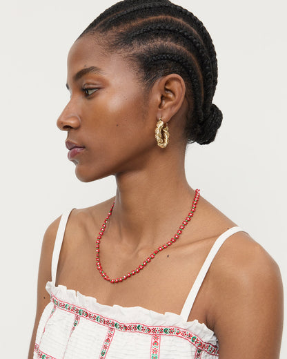Loeffler Randall Everyday | Flora Red/White Beaded Set