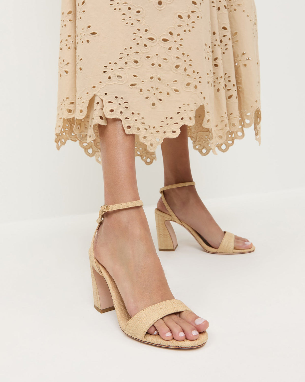 Loeffler Randall Recommended | Malia Natural Curved-Heel Sandal