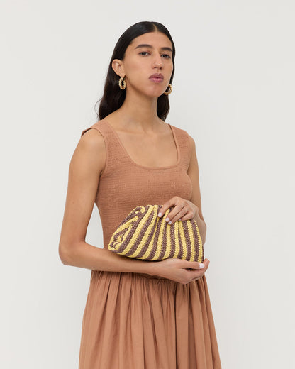 Loeffler Randall Latest | Bailey Brown/Butter Stripe Dome Clutch