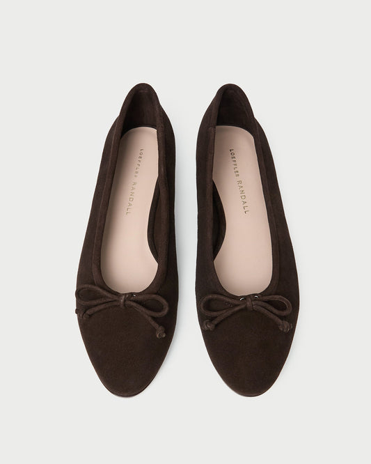 Loeffler Randall Latest | Noelle Brown Suede Ballet Flat