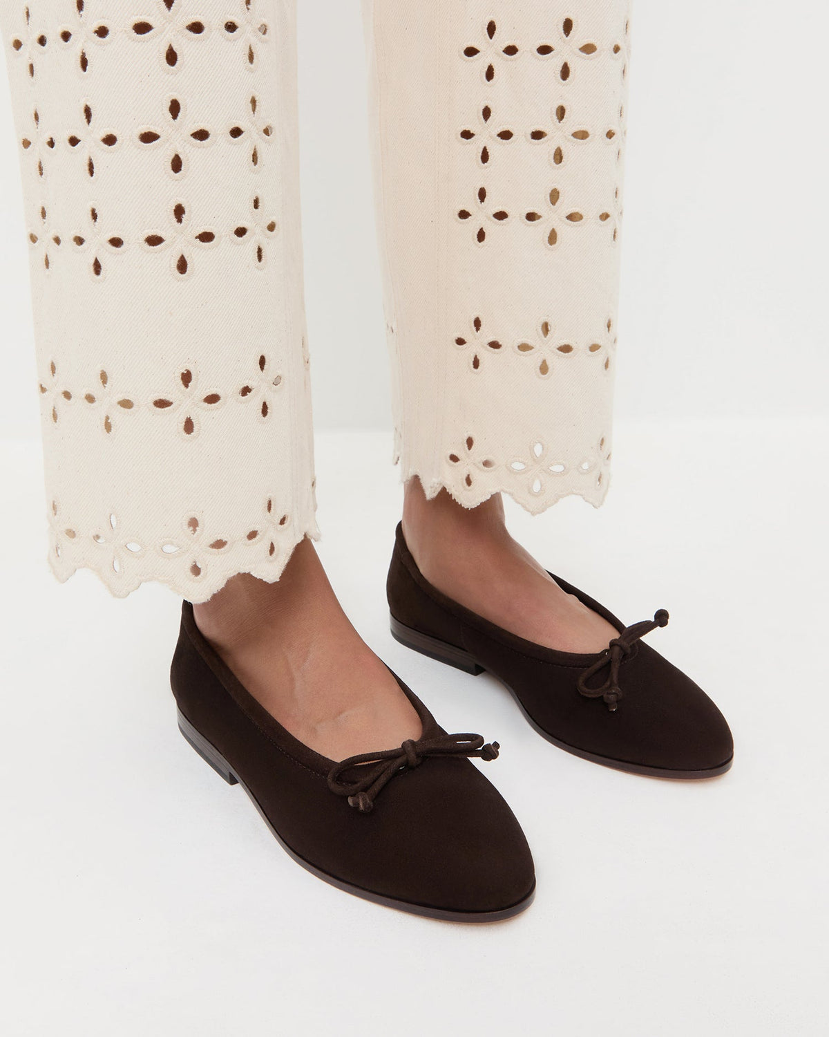 Loeffler Randall Latest | Noelle Brown Suede Ballet Flat