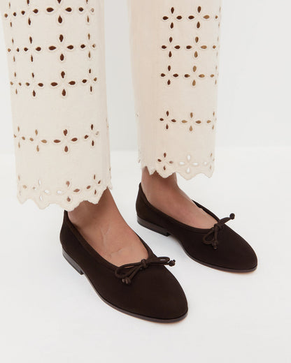 Loeffler Randall Latest | Noelle Brown Suede Ballet Flat