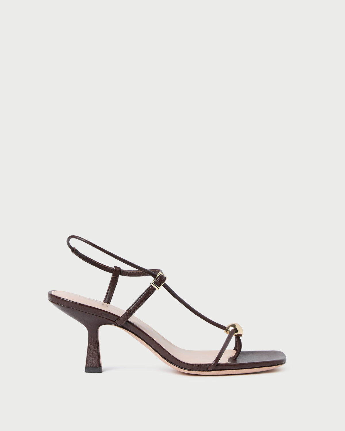 Loeffler Randall Signature | Triana Espresso Leather Mid-Heel Sandal
