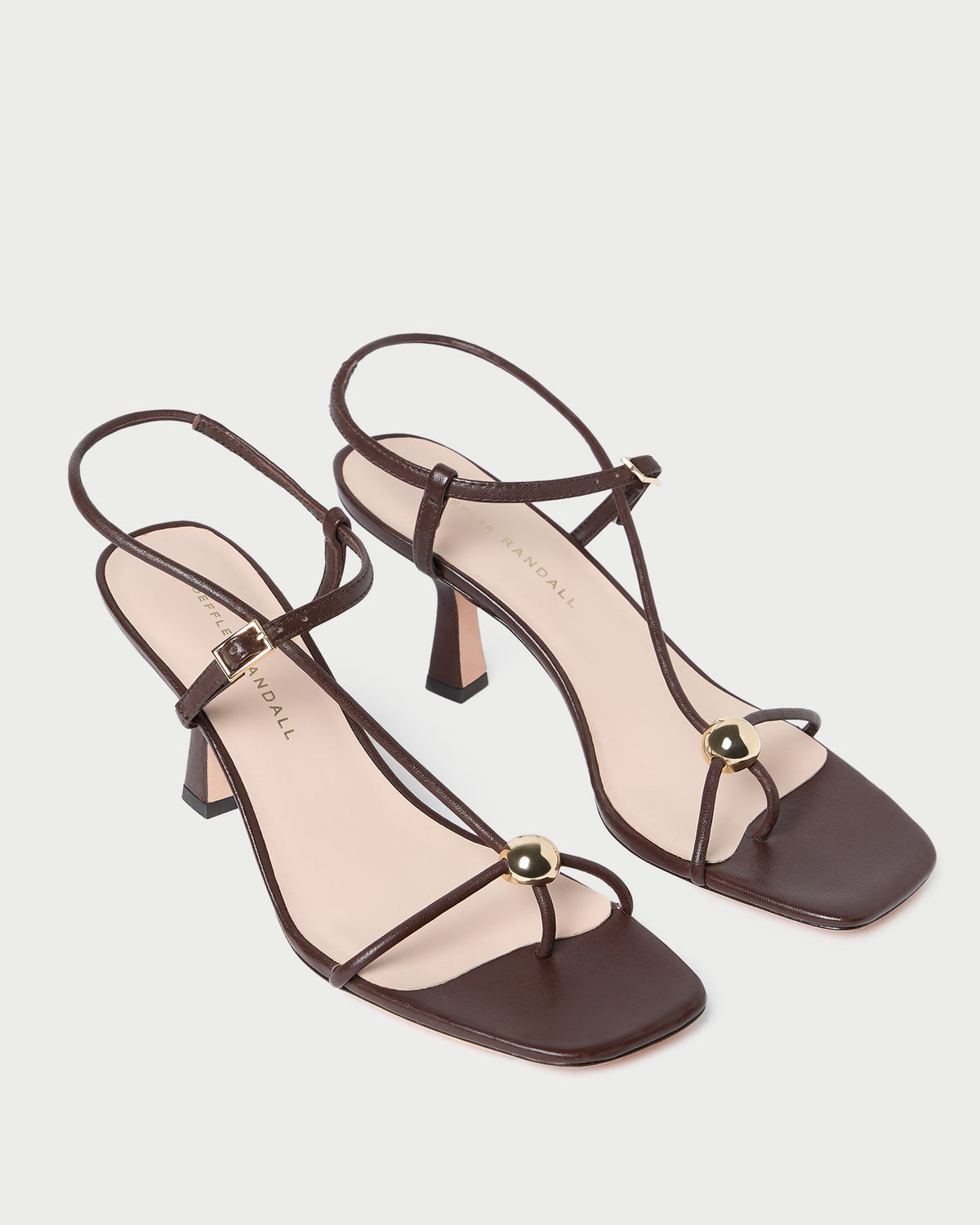Loeffler Randall Signature | Triana Espresso Leather Mid-Heel Sandal