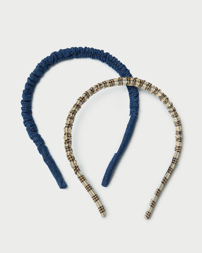 Loeffler Randall Special Offer | Sabine Denim/Butter Plaid Headband Set