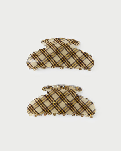 Loeffler Randall Recommended | Yuri Butter Plaid Hair Clip Set