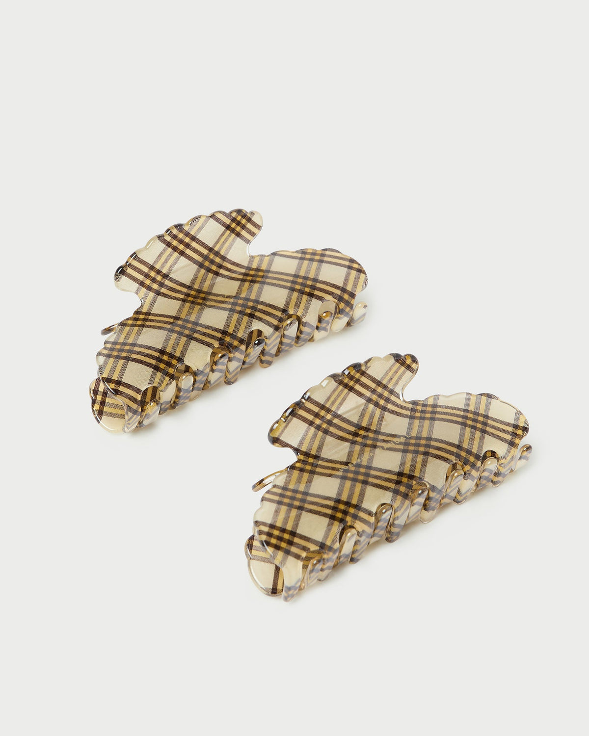 Loeffler Randall Recommended | Yuri Butter Plaid Hair Clip Set