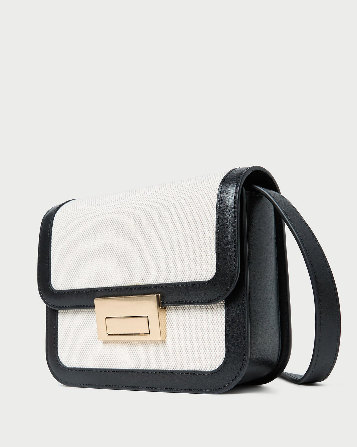 Loeffler Randall Discount | Desi Black/Natural Canvas Crossbody