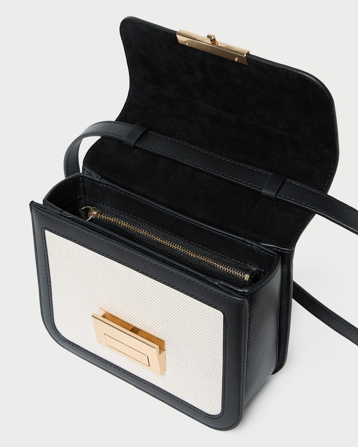 Loeffler Randall Discount | Desi Black/Natural Canvas Crossbody