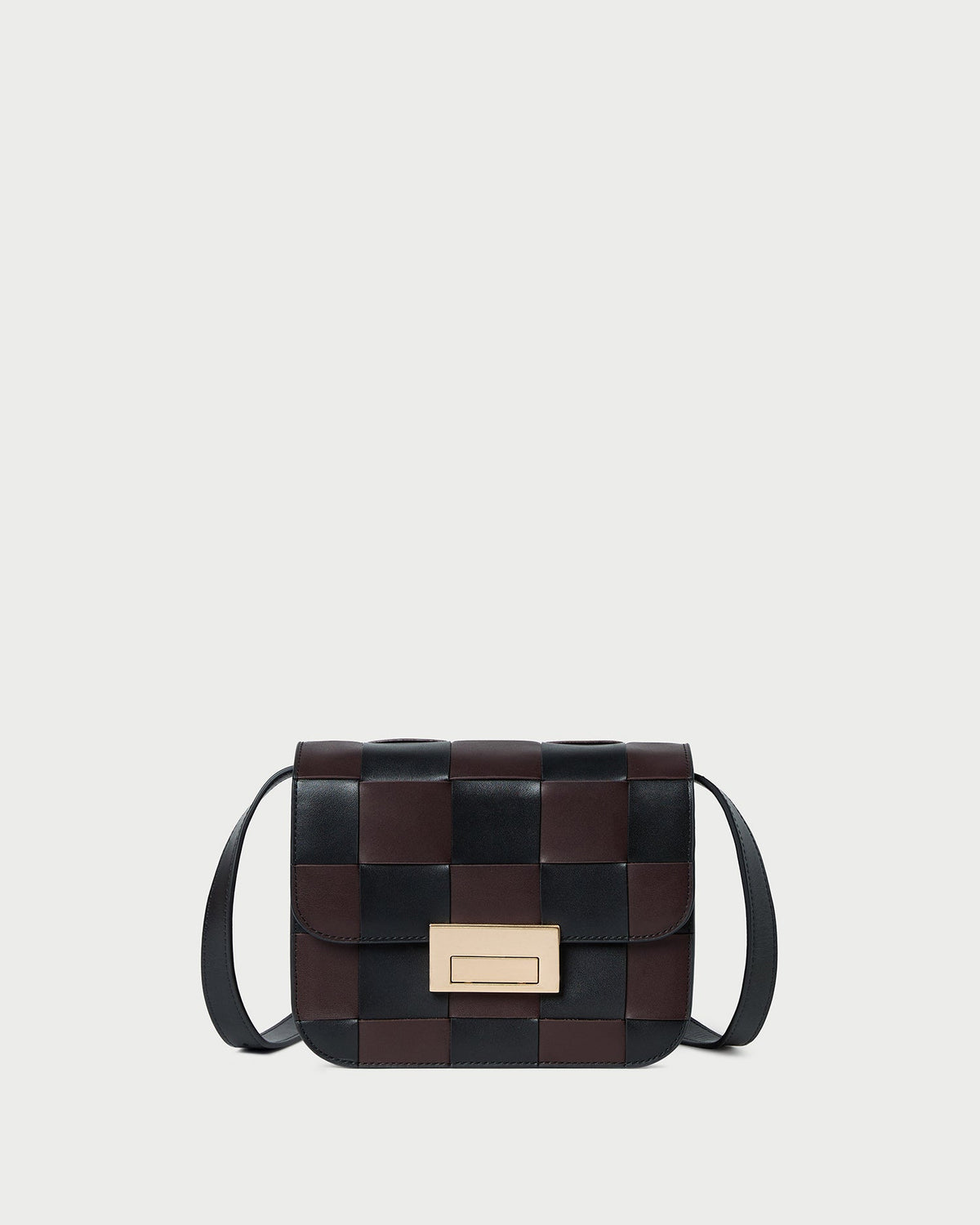 Loeffler Randall Featured | Desi Black/Espresso Woven Leather Crossbody