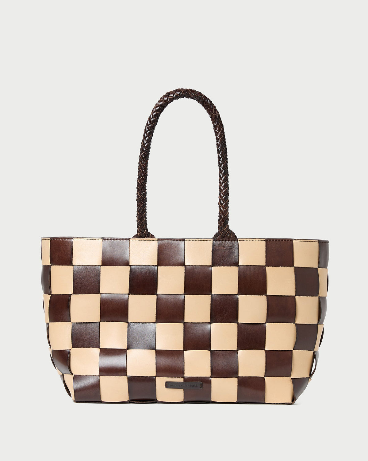 Loeffler Randall Customer Favorite | Klara Brown/Butter Woven Leather Tote